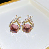 Daiiibabyyy  New Fashion Designers Crystal Earrings For Women Korean Style Delicate Simple Temperament Jewelry Wholesale