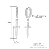 Daiiibabyyy Gold Color Piercing Pendant Hanging Earrings for Women Trend Rivet Sword Butterfly Ankh lobe Hoop Earing Ear Accessories Jewelry