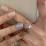 Hiphop Vintage Rings Set for Women Men Aesthatic Retro Punk Silver Plated Heart Flower Butterfly Chain Finger Ring Jewelry daiiibabyyy