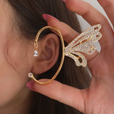 Daiiibabyyy Fairy Female Ear Clips Butterfly Genie Earrings Women Tassel Earhooks Super Sweet Cute Luxury Accessories 2023 New Jewelry Gift