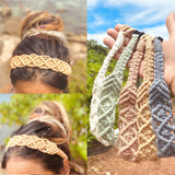 Hand Braided Hairband Elastic Headband Boho Cotton Rope Hairband Women Girl Hair Accessories Sports Hair Band