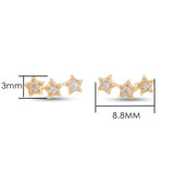 Daiiibabyyy Dainty Mini Star Ear Piercing Stud Earrings for Women Gold Color Zircon Flat Helix Lobe Popular Stacking Fashion Jewelry E372