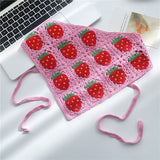Daiiibabyyy Classic Colorful Daisy Flower Strawberry Knitted Headband for Women Summer Triangle Bandana Turban Hair Accessories Gifts daiiibabyyy