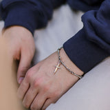 Daiiibabyyy Cross Bracelets For Men Friends Gift Bone Chain Accessories Mexico Hip Hop Luxury Fashion Jewelry Titanium Steel Free Shipping