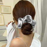 Daiiibabyyy New Hair Scrunchie Satin Headband for Women Solid Color Hair Rope Elastic Hair Rings Girls Hair Accessories Korean Headwear