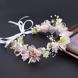 Daiiibabyyy Girls Elegant Bridal Headband Imitated Pearl Vine Hair Headdress Flower Wreath Bride Garland Head Hoop Wedding Headbands