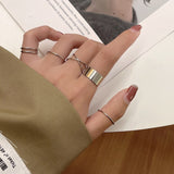 Daiiibabyyy 5Pcs Set Ring Silver Color Punk Rock Knuckles Joint Rings For Women Trendy Party Finger Jewelry Gift Wedding Charm Gifts