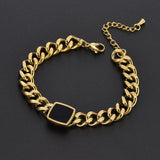 Daiiibabyyy Stainless Steel Layered Golden Pendant Bracelet For Women Retro Punk Gothic Portrait Coin Cross Pearl Bracelet Jewelry