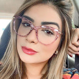 Daiiibabyyy Luxury Cat Eye Glasses Fashion Ladies Optical Spectacle Eyeglass Resting Lenses Decorative Eyewear Optical Glasses for Female