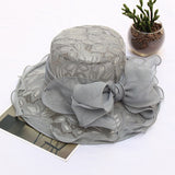 Europe and American New Foldable Women Caps Soft Lace Bow Bucket Hats Summer Outdoor Sun Protection Sun Hat Gorros daiiibabyyy