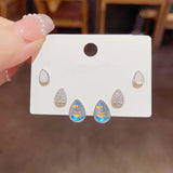 Daiiibabyyy Cute Pink Love Heart Stud Earrings For Women Girls Micro Pave New Simple Fashion Jewelry Wholesale
