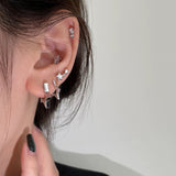 Daiiibabyyy Mini Colorful Heart Ear Cartilage Piercing Lobe Stud Earring for Women Y2k Accessories Tragus Rook Helix Flat Ear Jewelry KAE312