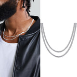 Daiiibabyyy Cuban Rope Stack Necklace Set, Stainless Steel Alone and Stacked Necklace Choker for Men Women Unisex Jewelry