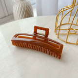Daiiibabyyy 11.6cm Solid Color Hollow Square Acrylic Big Hair Claw For Women Girls Fashion Plastic Barrettes Hairpin Clomp Hair Accessories