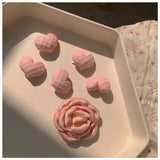 Recommended! Pink Love Heart-Shaped Hairpin 5 PCs Sweet Cute Girls' Hair Accessories Side Clip Super Fairy Flowers Headdress daiiibabyyy