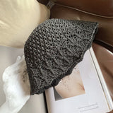 2022 Summer Fashion Straw Fisherman Hat Casual Japanese Bell-shaped Hats Women Crochet Outdoor Foldable Beach Cap Zomer Gorras daiiibabyyy