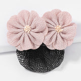 Daiiibabyyy Flower Hairgrips Crochet Bun Net Snood Hair Clips Tulle Flower Hair Net Hair Bun Office Professional Lady Barrette New Headdress