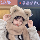 warm cute bear winter hats for women white ski maks robbery aesthetic winter outdoor warm hats Tik Tok hot selling cap for women