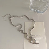 Daiiibabyyy Kpop Vintage Baroque Pearl Choker Heart Angel Pendant Clavicle Chain Necklace For Women Egirl Goth Cool EMO Punk Grunge Jewelry