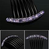 Daiiibabyyy Vintage Flower Crystal Hairclips Fashion Hair Combs Plastic Shiny Hairpins for Women Hair Accessories Bun Headdress
