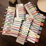 Cute frosted geometric edge clip bb clip bangs clip hairpin Japanese hair accessories one-word clip headwear set