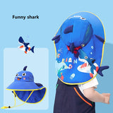 Daiiibabyyy Kids Children Summer UPF 50+ UV Protection Outdoor Beach Sun Hat Boy Girl Swim Cover Flap Cap Adjustable Neck Cover Cartoon Hats