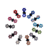 Daiiibabyyy 12 Pcs Butterfly Diamond Plum Hair Clips Mini Hairpin Small Flowers Hair Clip Bangs for Children Crystal Girls Hair Accessories