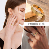 Daiiibabyyy Tungsten Carbide Thick Flat Ring 2mm 4mm 6mm, Gold Plated Stacker Band, Pinky Ring, Thumb Rings,Mid Finger Rings for Men Women