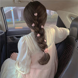 Recommended! Pink Love Heart-Shaped Hairpin 5 PCs Sweet Cute Girls' Hair Accessories Side Clip Super Fairy Flowers Headdress daiiibabyyy