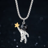Hip hop Minimalist Lovers Matching Friendship Spaceman Astronaut  Distance Couple Necklace Jewelry Anniversary Gift Wholesale daiiibabyyy