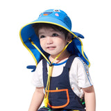 Daiiibabyyy Kids Children Summer UPF 50+ UV Protection Outdoor Beach Sun Hat Boy Girl Swim Cover Flap Cap Adjustable Neck Cover Cartoon Hats