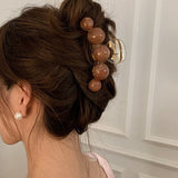 Daiiibabyyy Acrylic Ball Hair Claws Planet Claw Clips for Women Thin Thick Curly Hair Large Size Barrette Crab Ladies Hair Accessories
