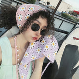 Daiiibabyyy Classic Colorful Daisy Flower Strawberry Knitted Headband for Women Summer Triangle Bandana Turban Hair Accessories Gifts daiiibabyyy