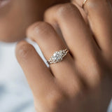 Daiiibabyyy Exquisite Silver Color Fashion Rings for Women Simple Inlaid Zircon White Crystal Wedding Rings Set Engagement Jewelry