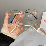 Vintage New Oval Metal Frame Glasses Women Fashion Optical Myopia Blocking Eyewear Popular Reading Anti-blue Light Eyeglasses daiiibabyyy