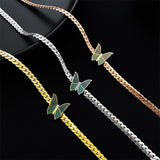 Daiiibabyyy Vintage Stainless Steel 18K Gold Plated Cuban Chain Butterfly Necklace For Women Punk Hip Hop Classic Jewelry Accessory Collar