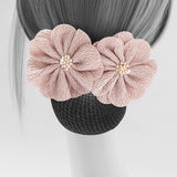 Daiiibabyyy Flower Hairgrips Crochet Bun Net Snood Hair Clips Tulle Flower Hair Net Hair Bun Office Professional Lady Barrette New Headdress