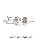 Daiiibabyyy New In Diamond Setting Zircon Heart Stud Earrings For Women Classic 925 Silver Brass Fine Man Jewelry Free Shipping