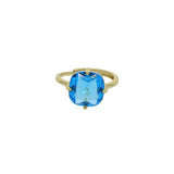 Daiiibabyyy Geometric Tear Drop Square Single Cubic Zirconia CZ Simple Colorful Stone Engagement Ring For Women