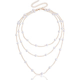 Daiiibabyyy Multi-layer Pendant Necklace Jewelry New Multi-layer Pendant Necklace Female Jumper Chain Personality Tide Cool Hundred