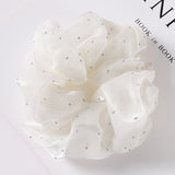 Daiiibabyyy Summer New Large Organza Scrunchie Crystals Hair Tie Big Net Yarn Hair Rope Rubber Bands Girl Elastic Hair Accessory Wholesale