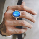 Daiiibabyyy New Fashion Temperature Sensing Color Changing Signet Rings for Men Funny Gifts Jewelry