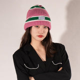 Daiiibabyyy Winter Men Warm Striped Knitted Beanie Hip Hop Cycling Cotton Knit Hat Women Acrylic Ski Cap Skullcap Skullies Gorras