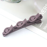 Daiiibabyyy Solid Color Braided Hair Clips Korean Fashion Duckbill Hairpins with 3 Small Clips Rhinestones Girls Bangs Clip Styling Barrette