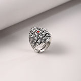 Ruiyi Heavy Metal Rock Square Carving Lion Pattern Ring Men Rap Hip Hop Party Night Club Figer Ring Male Joint Ring Gift