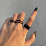 Hiphop Punk Silver Color Long Tassel Chain Rings for Women Men Fashion Metal Adjustable Open Finger Rings Set Gift Jewelry daiiibabyyy