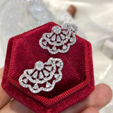Daiiibabyyy Micro Pave Lace Flower Zirconia Earrings For Women 2022 New Delicate Simple Stud Earring Jewelry Wholesale