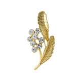 2022 NEW Autumn Winter Plant Flowers Leaves Gold Art Vintage Brooch for Women Sweater Coat Accessories Jewelry daiiibabyyy