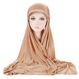 Daiiibabyyy New Baseball Caps for Women with Muslim Hijab Causal Scarf Hajib and Cap in One Fashion Hijab Hair Cover Turban Scarf for Moslem