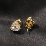 Daiiibabyyy New In Diamond Setting Zircon Heart Stud Earrings For Women Classic 925 Silver Brass Fine Man Jewelry Free Shipping